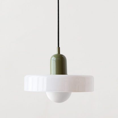 RoyaleGlow Scandinavian-Style Vintage Glass Pendant Light for Elegant Illumination - Small / White / Green