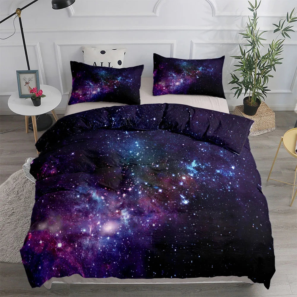 Royaleva Space Nebula Duvet Cover Set - Vibrant Bedding for Queen & King Sizes - Spiral / 210x210cm