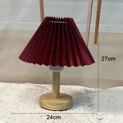 Royaleva Nordic Pleated Table Lamp - Elegant Foldable Bedside Light - White / Warm Light