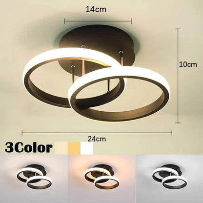 Modern LED Chandelier - Stylish Energy and Efficient Ceiling Light - Black Circle 3Colors