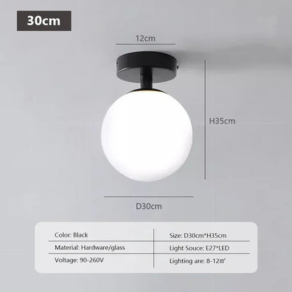 RoyaleGlow Modern Nordic Wall Lamp - Minimalist LED Globe Light for Home - A12CM / Without bulb