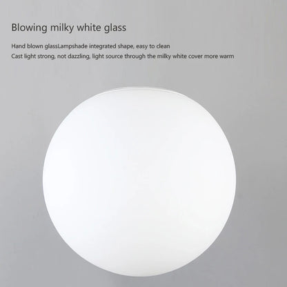 Minimalist Glass White Ball Ceiling Lamp - LED Indoor Light Fixture - 8cm / Without bulb