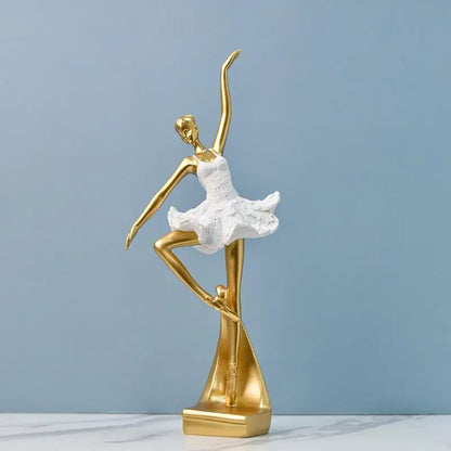 Royaleva Golden Ballet Girl Sculpture for Elegant Home Décor