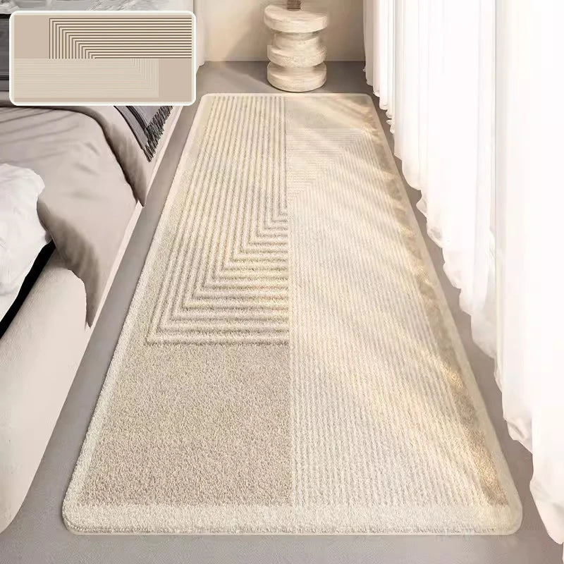 Royaleva Modern Bedside Rug - Soft Faux Cashmere Non-Slip Long Area Carpet - Design 8 / S 60x160cm