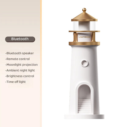 Lighthouse Projection Night Light – Bluetooth Music & Moonlight Ambient Lamp