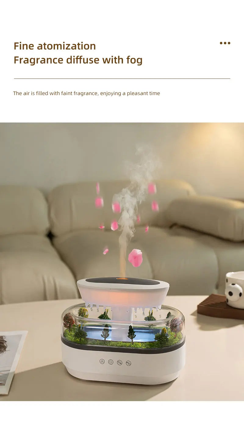 Royaleva Raindrop Aromatherapy Diffuser – Forest-Inspired Essential Oil Humidifier