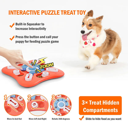 Pawellure Interactive Dog Puzzle Toy - Cognitive Treat Dispenser for All Sizes, Durable & Engaging Playtime