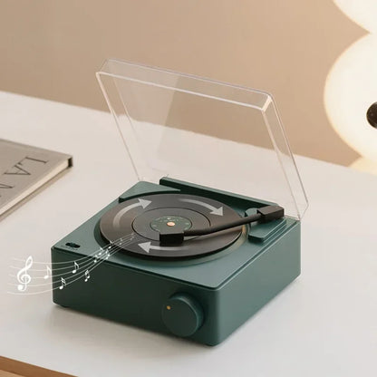 Retro Bluetooth Speaker – Vinyl-Inspired Portable Stereo with Alarm Clock & Rich Sound