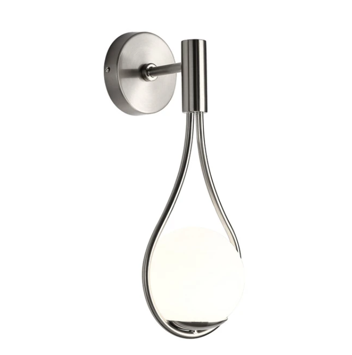 RoyaleGlow Elegant Metal Framed Glass Ball Wall Sconce - Modern Home Lighting - Silver / Without bulb