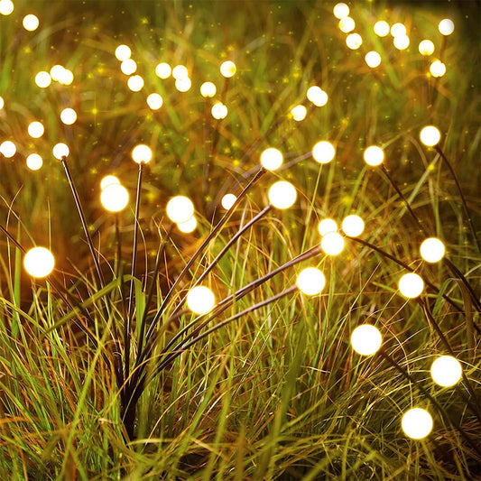 Solar firefly lights outdoor, waterproof LED landscape lights for garden and lawn decoration.