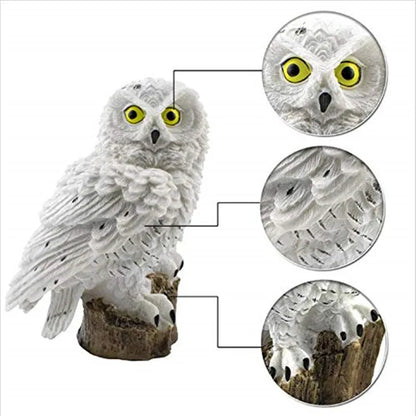 Owl solar garden lights with LED glow, solar-powered outdoor decor, waterproof owl stake light for lawns, patios, and pathways.