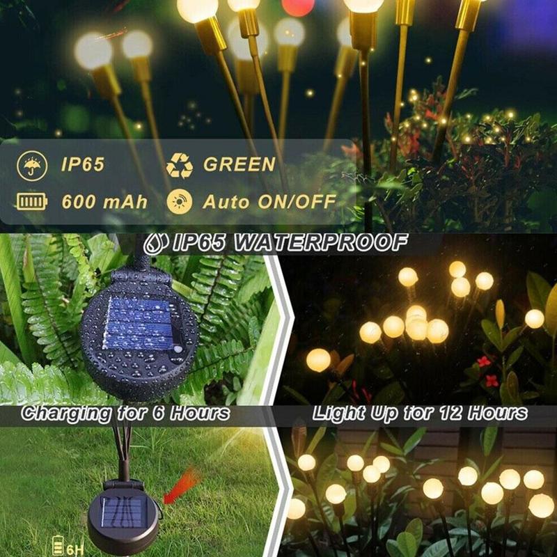 Lumora Solar Firefly Garden Lights - Swaying Warm White LED Outdoor Lighting