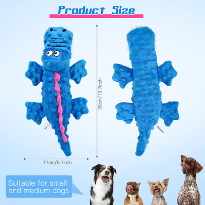 Pawellure Indestructible Squeaky Dog Toy – Tough Crocodile Plush for Aggressive Chewers