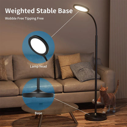 Gooseneck LED Floor Lamp with Remote – Stepless Dimming & Adjustable Color Temperature