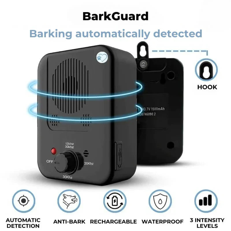 Pawellure Ultrasonic Bark Control Device - Rechargeable Anti-Barking Solution for Dogs