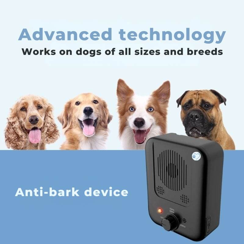 Pawellure Ultrasonic Bark Control Device - Rechargeable Anti-Barking Solution for Dogs