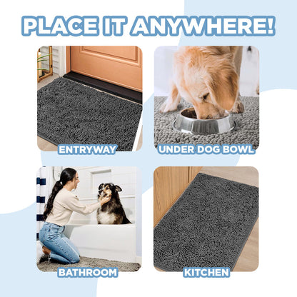 Furora Ultra-Absorbent Dog Mat - Non-Slip, Machine Washable, Soft & Stylish for Clean Floors