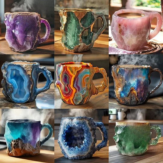 Royallure Elegant Crystal Agate Coffee Cup – Unique Handcrafted Mug for Luxury Sipping