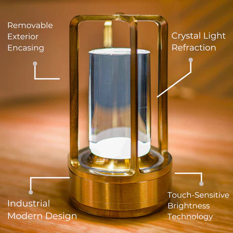 Crystal Glow Lantern – Elevate Your Spaces - Gold