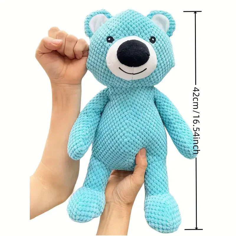 FurLuxe Indestructible Calming Bear Plush – Durable Squeaky Dog Toy for Heavy Chewers