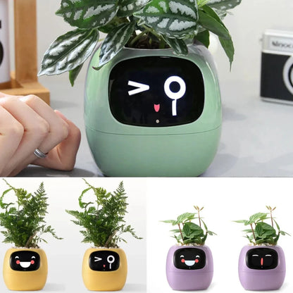 Smart Plant Pot with AI Sensors – Interactive Planter for Easy Plant Care - Purple