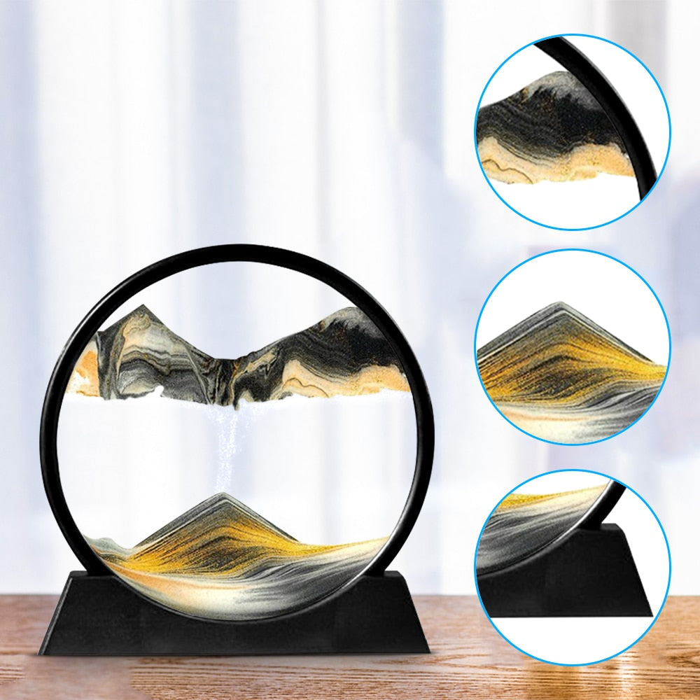 Royaleva Moving Sand Art Sculpture - LED Soothing Desktop Decor