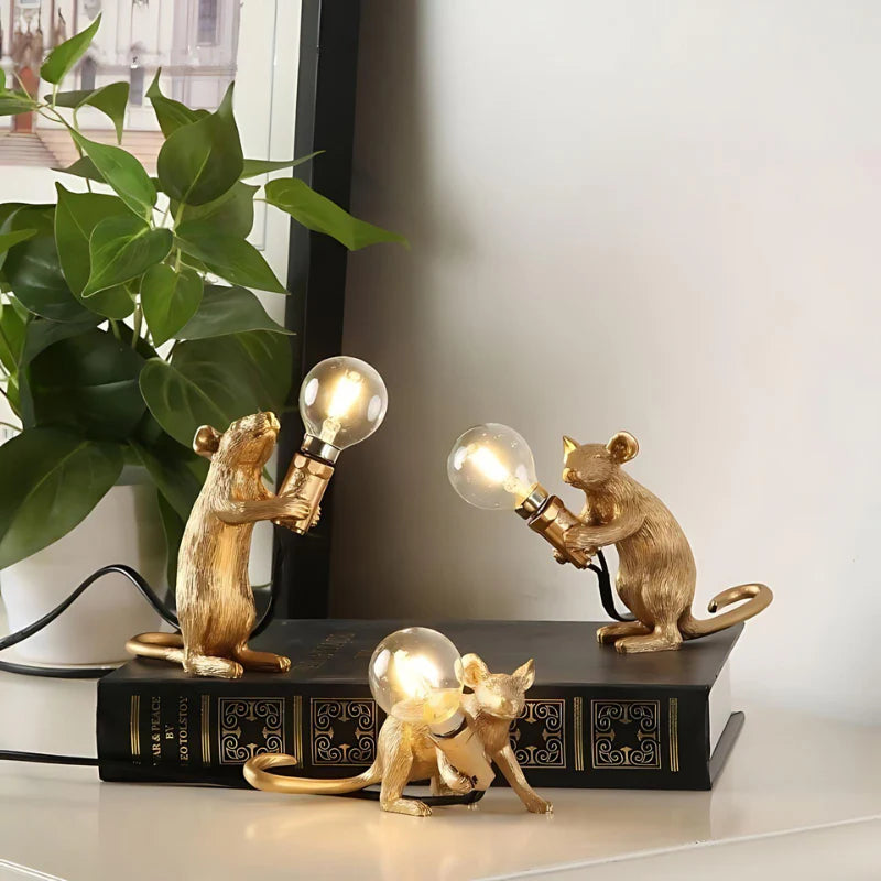 Royallure Art Deco Style LED Mouse Table Lamp - Whimsical Desk Lighting