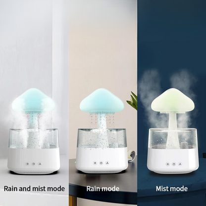 Royaleva Nordic Cloud Humidifier & Aromatherapy Diffuser - LED Raindrop Mist with USB Power - White