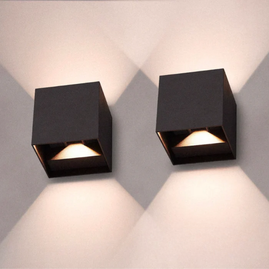 Royelux 1+1 Free LED Cube Wall Lamps - Modern Energy-Efficient Lighting for Home Decor - 1+1 Free | Black