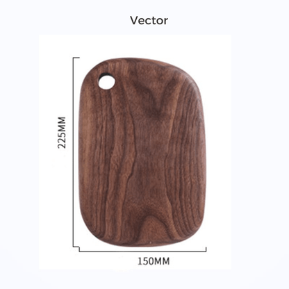 LuxRoyale Walnut Wood Chopping Board - Rustic & Durable Cutting Surface for Kitchen - Vector