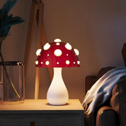 Royaleva Vintage Mushroom Table Lamp - Whimsical Decorative LED Light with Touch & Button Control, Multi-Color Options