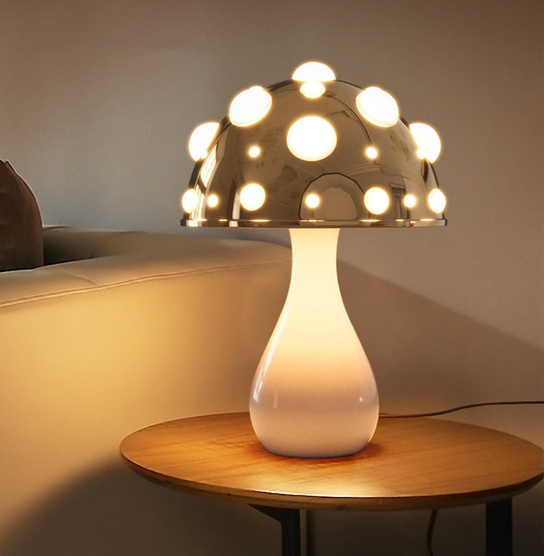 Royaleva Vintage Mushroom Table Lamp - Whimsical Decorative LED Light with Touch & Button Control, Multi-Color Options