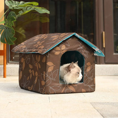 Pawelux Outdoor Cat House – Waterproof with Self-Warming Pad for Comfort