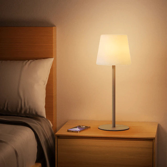 RoyaleGlow Modern LED Cordless Table Lamp - Portable, Sleek & Stylish Lighting - Gray