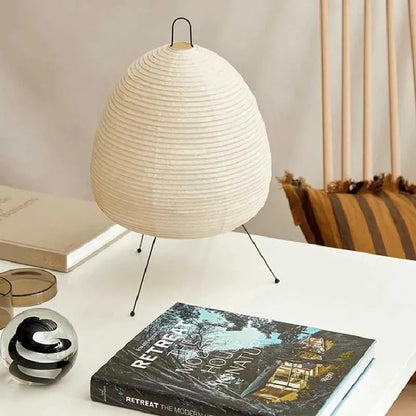 RoyaleGlow Akari Noguchi Table Lamp  – Japanese Washi Paper Lantern with Soft Ambient Glow