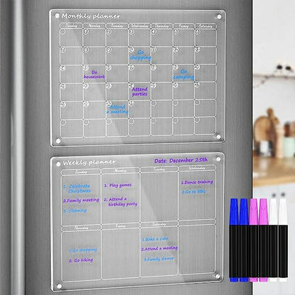 Royallure Magnetic Dry Erase Calendar Board for Fridge - Stay Organized & Plan Your Week