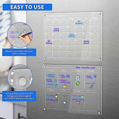 Royallure Magnetic Dry Erase Calendar Board for Fridge - Stay Organized & Plan Your Week