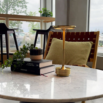 Luxlive Cordless Ambient Table Lamp  - Metallic, Waterproof, Adjustable Brightness