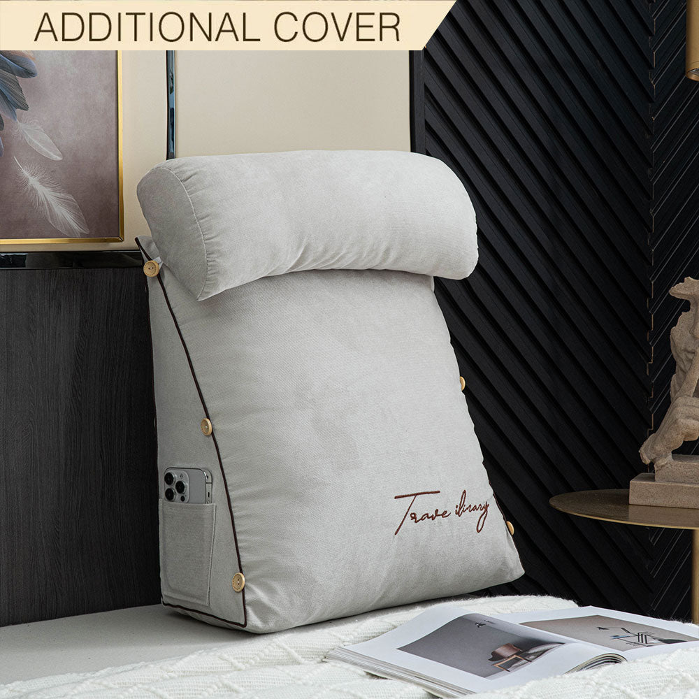 Royaleva Luxury Pillow Cover - Additional Covers for Backrest Reading Pillow - Beige