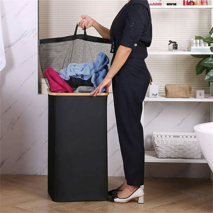 Rayvia Collapsible Laundry Basket - Space-Saving with Removable Carry Bag