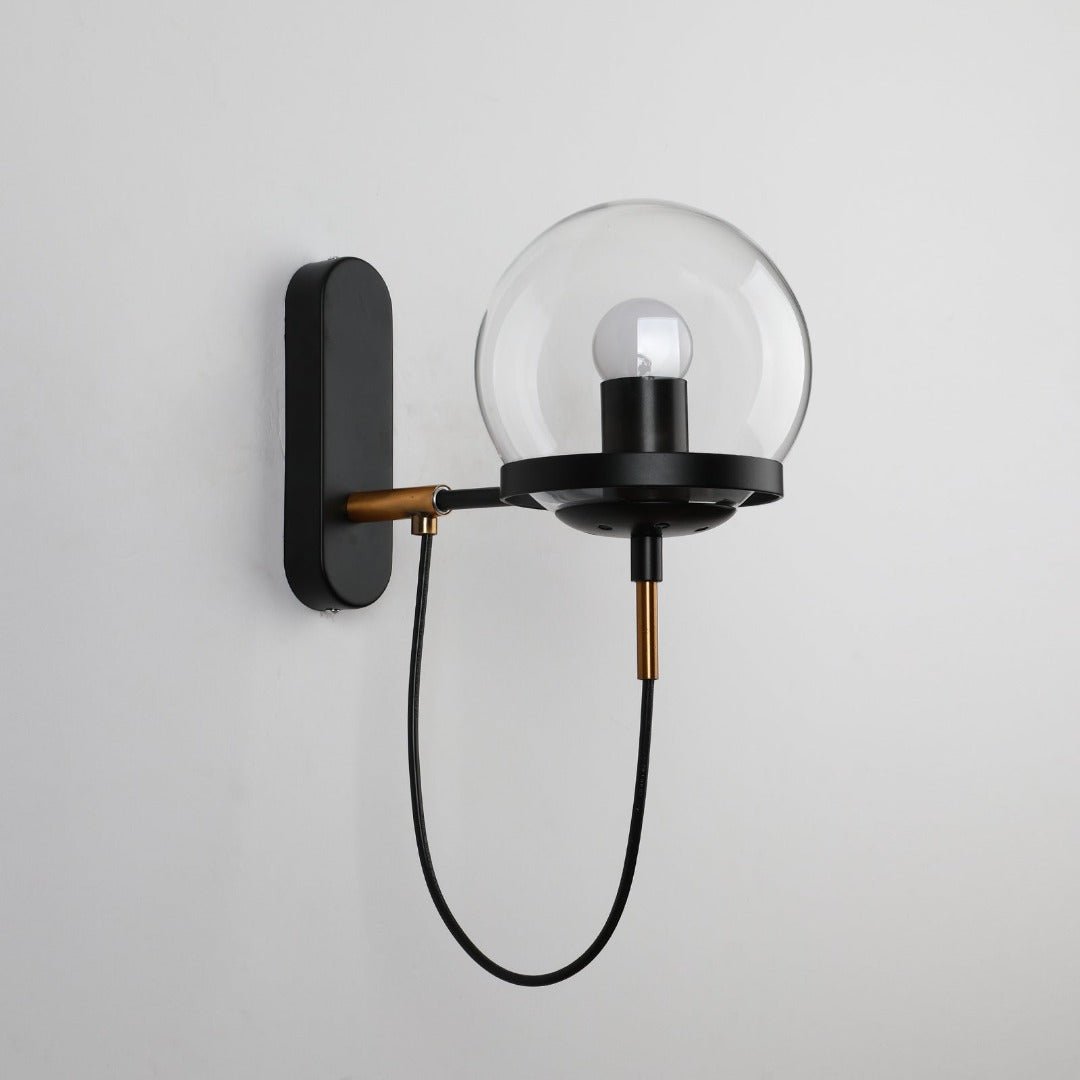 Industrial Boke Wall Lamp with Adjustable Arm and Glass Shade - Gold - Bronze