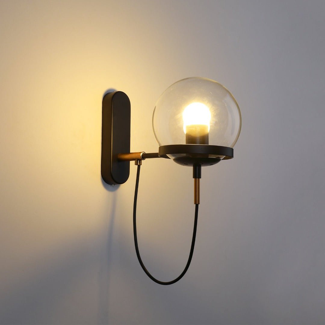 Industrial Boke Wall Lamp with Adjustable Arm and Glass Shade - Gold - Bronze