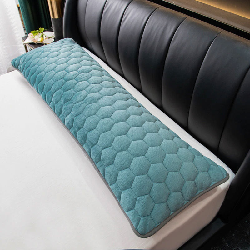 Royaleva Quilted Bolster Pillowcase - Ergonomic Support & Luxurious Design - Gray / 120x48cm (No Pillow)