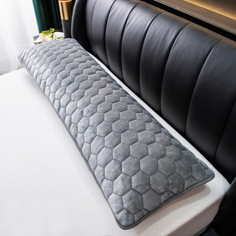 Royaleva Quilted Bolster Pillowcase - Ergonomic Support & Luxurious Design - Gray / 120x48cm (No Pillow)