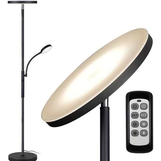 Modern LED Floor Lamp with Adjustable Colors & Remote Control - 27W Bright Light for Living Room - Default Title