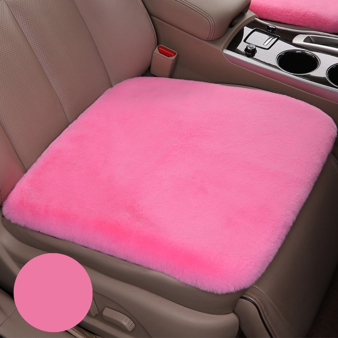 Royallure Plush Winter Car Seat Cushion - Non-Slip, Soft & Warm Protection for Leather Seats