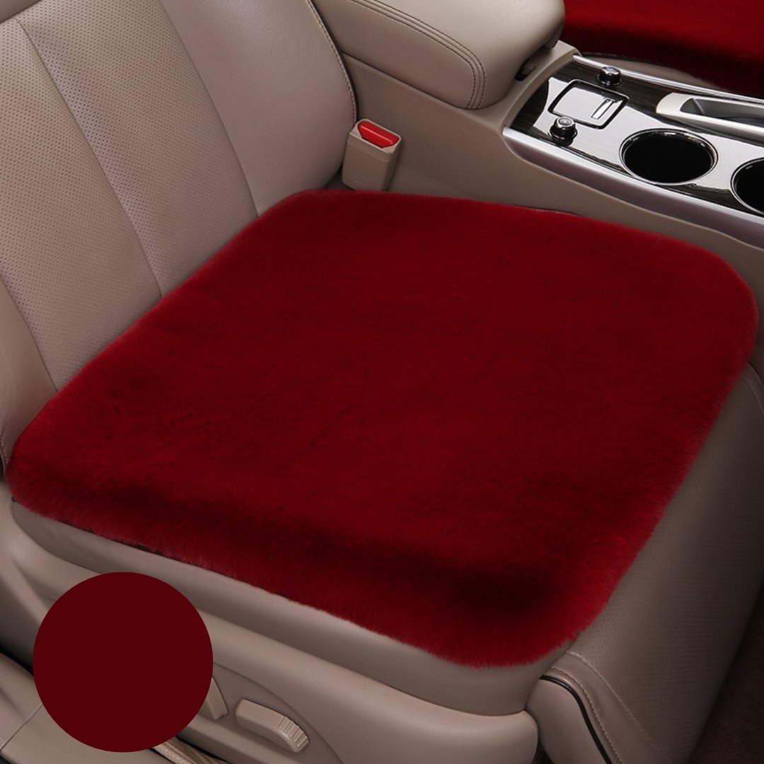 Royallure Plush Winter Car Seat Cushion - Non-Slip, Soft & Warm Protection for Leather Seats