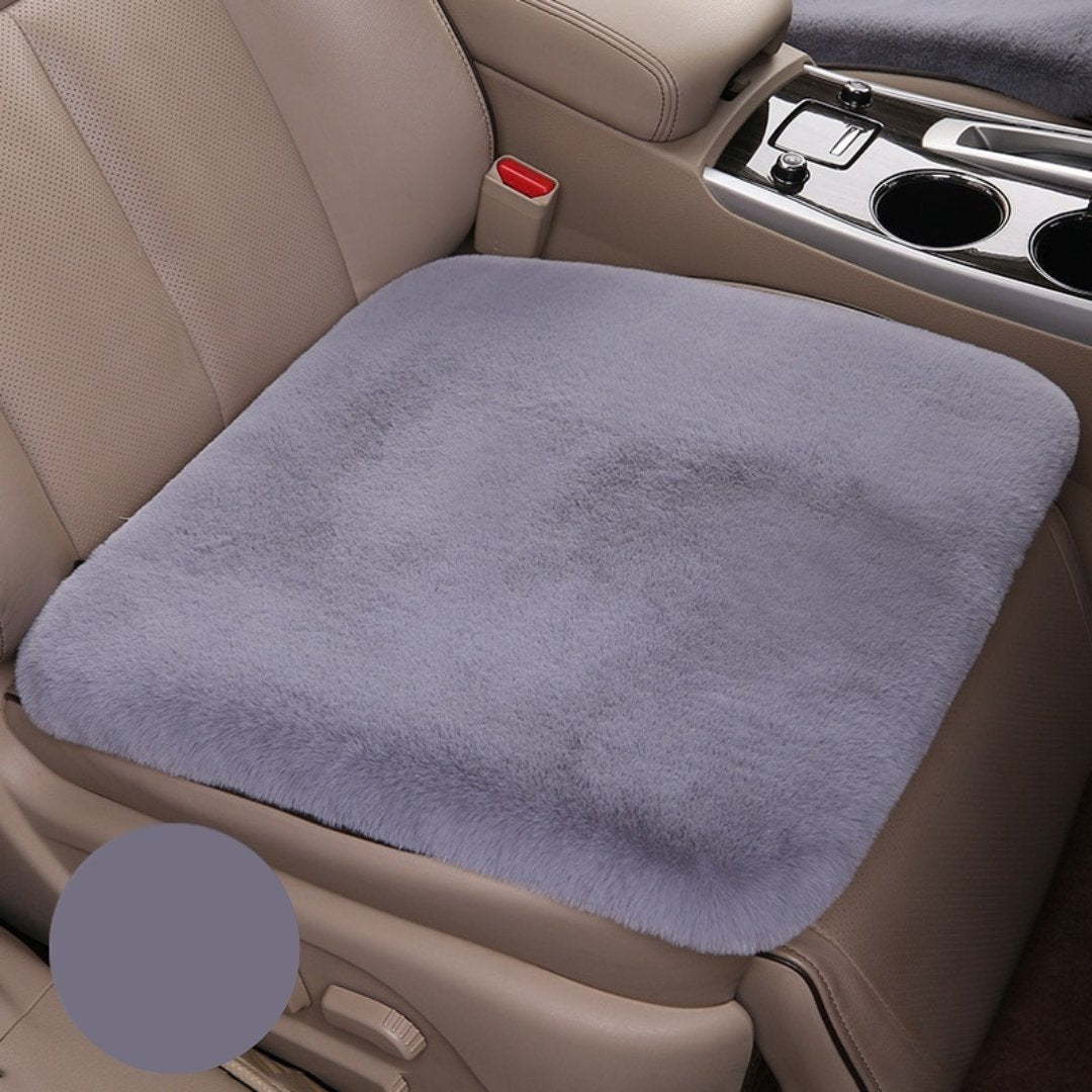 Royallure Plush Winter Car Seat Cushion - Non-Slip, Soft & Warm Protection for Leather Seats