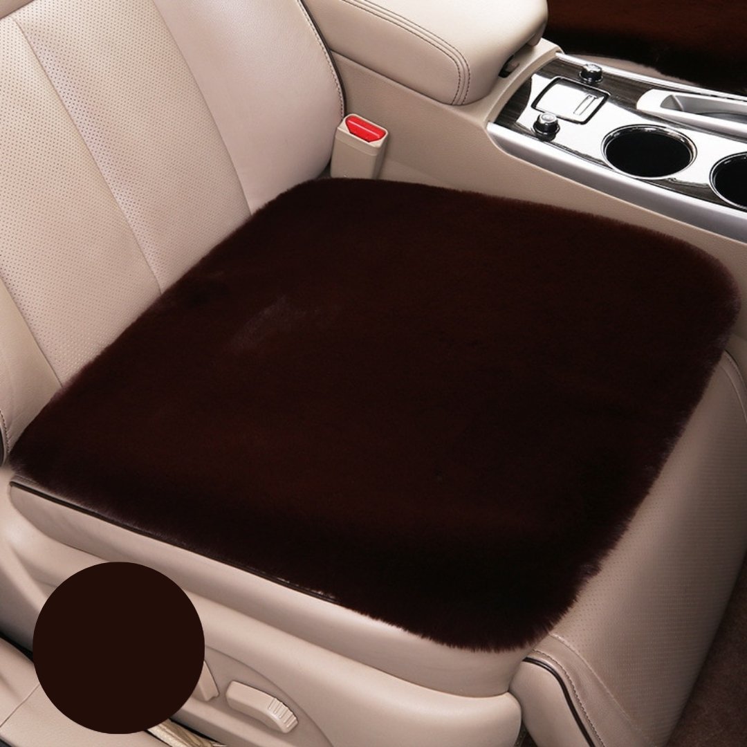 Royallure Plush Winter Car Seat Cushion - Non-Slip, Soft & Warm Protection for Leather Seats