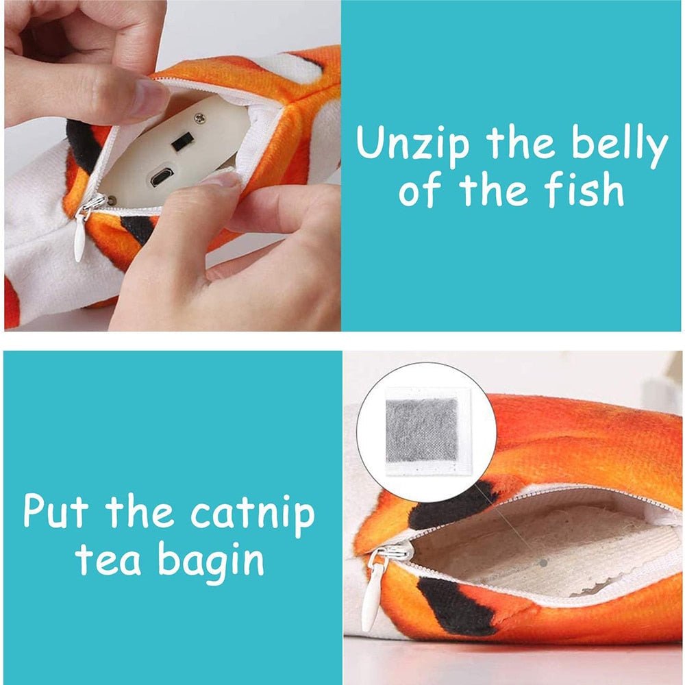 Royallure Interactive Cat Toy – USB Rechargeable Dancing Fish with Motion Sensor & Catnip